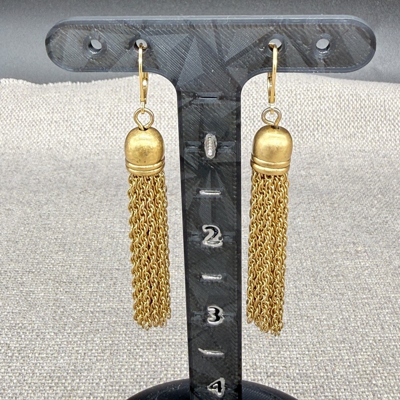 Vintage Earrings Tassel Dangles Gold Tone Pierced 3 Inches