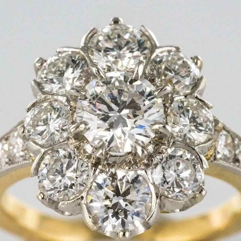 Vintage Art Deco 2.10Ct Round Cut Lab Created Diamond 925 Silver Engagement Ring gallery