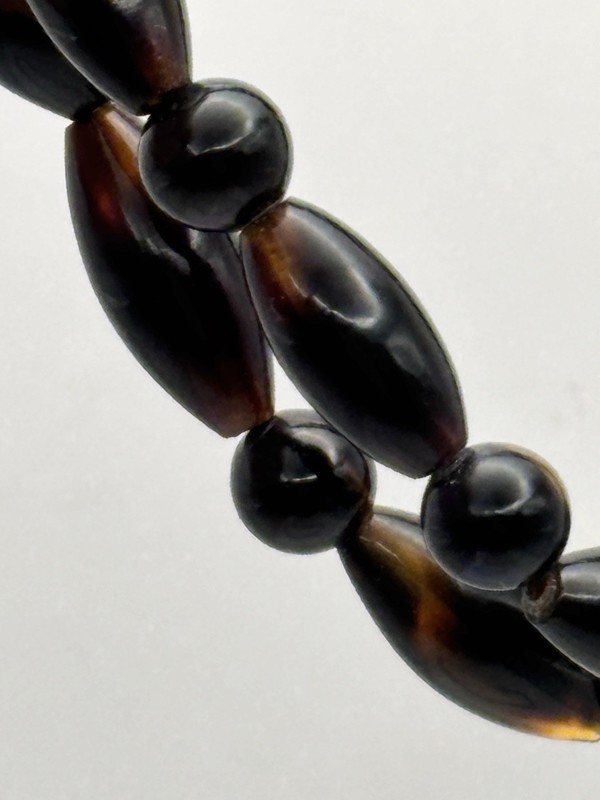 Two Natural Tortoise Shell Beaded Necklaces Horn Vintage Gold filled clasps gallery