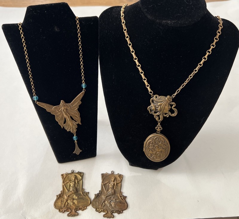 Vtg Pididdly Links By Kingston NY Fairy Crystal Necklace+ Locked & 2 Pendant