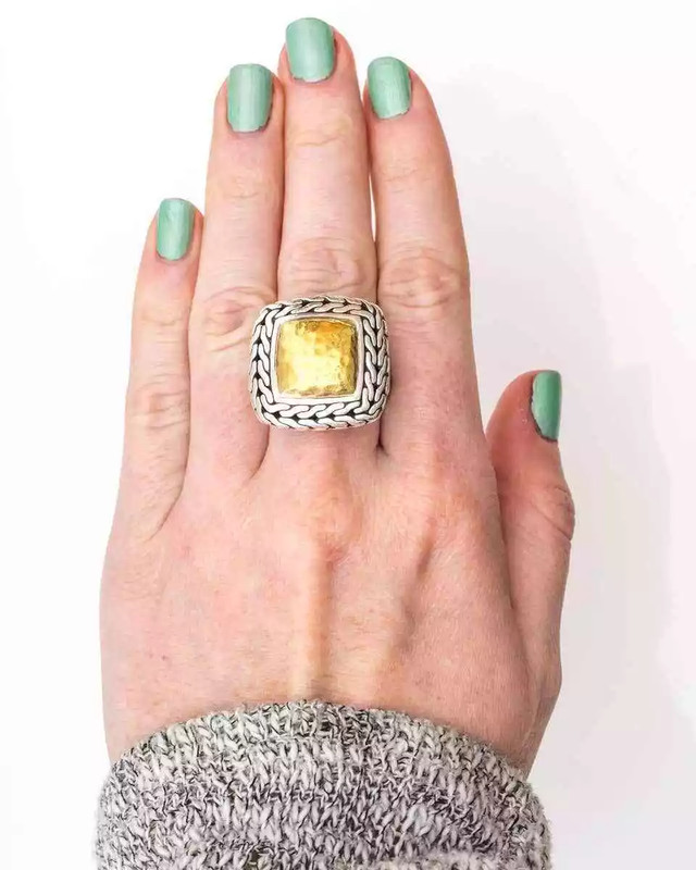 Features Weave Twisted Pattern Design Halo Around Top Head Women's Fashion Ring