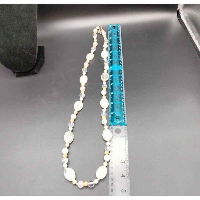 White Beige Acrylic Chunky Necklace gallery