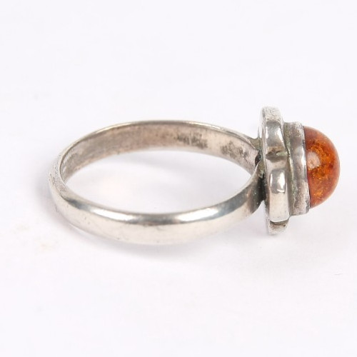 VINTAGE STERLING SILVER 925 BALTIC AMBER RING~SIZE 7.25 ~ w/ Hallmark gallery