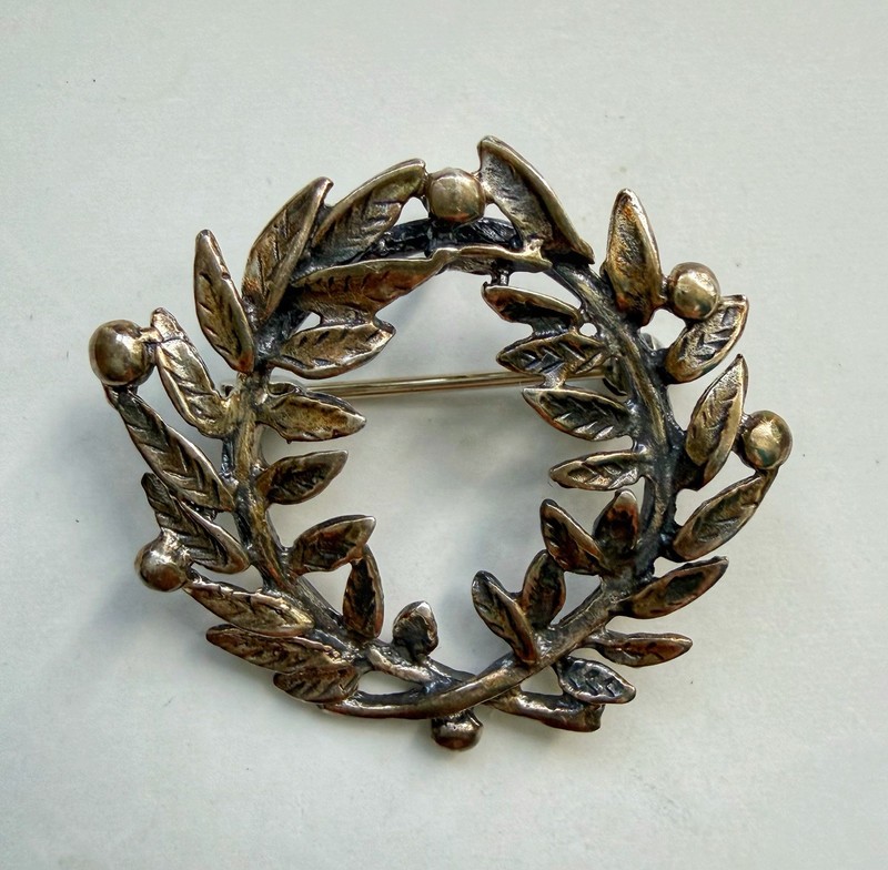 Vintage Sterling Silver Laurel Wreath Brooch / Pendant Hallmarked 925 – 5.65g