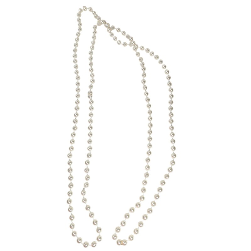Vintage Faux Pearl Necklace Long Flapper Style UV Reactive 1920s Gatsby Timeless gallery