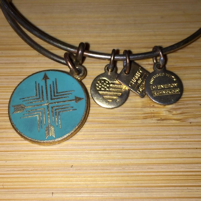 Alex and Ani Bracelet Union Direction Compass Expandable Gold Tone Charm Bangle gallery