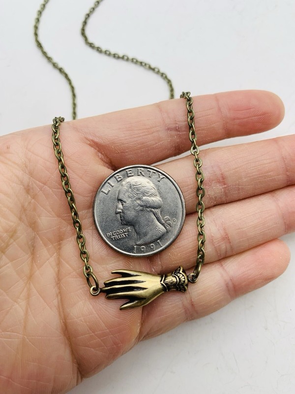 Vintage Style Victorian Elegant Ladies Cottagecore Dainty Hand 18 in Necklace gallery