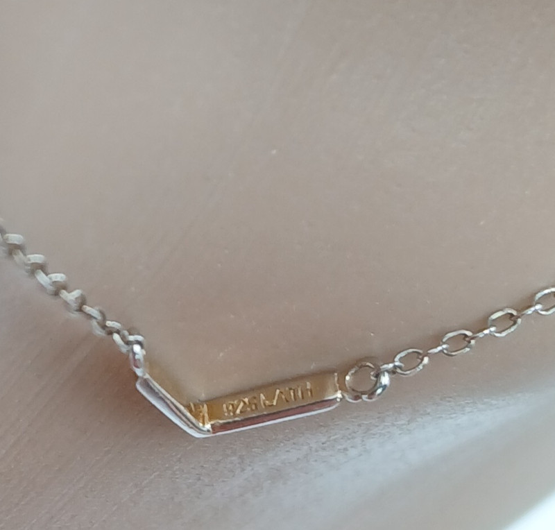 925 LATH Chevron Necklace 18in Adjustable Vermeil Gold over Sterling Silver READ
