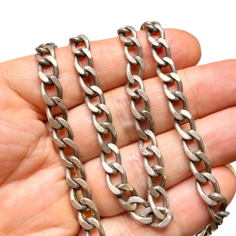 LUX Vintage Sterling Silver Cable Chain Necklace, Signed MAH, Mexico