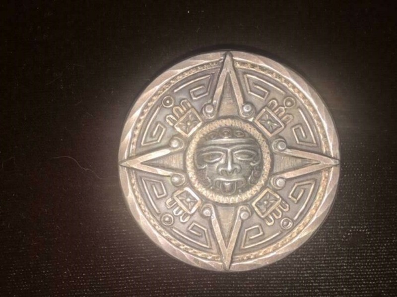 Bernice Goodspeed Vintage Mexican Mayan Pendant Brooch Silver Jewelry MINT NR
