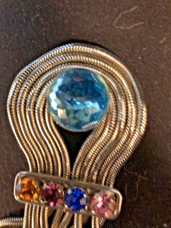 Pin claude montana premier etage paris vintage rare 11″ silver crystal huge drop