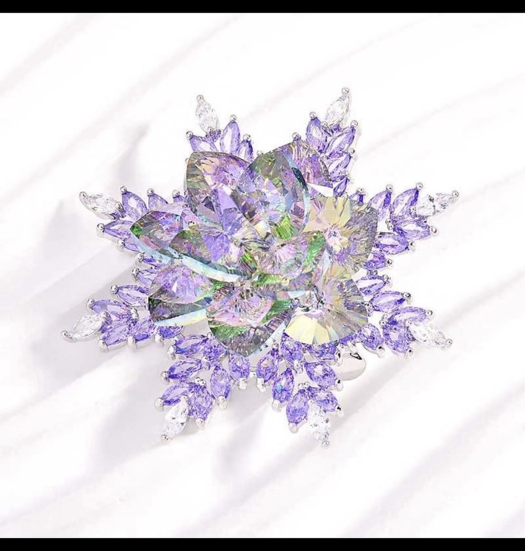 Starry Amethyst Floral Cluster Brooch”