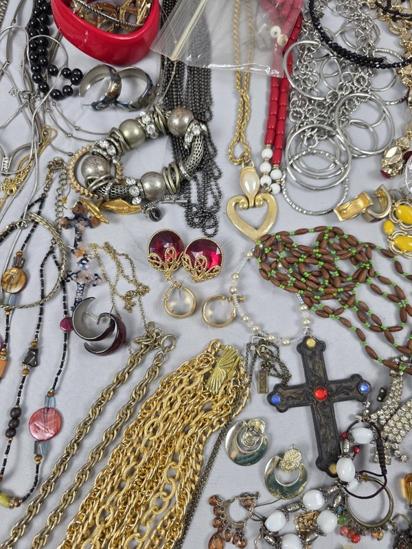 Vintage Costume Jewelry Lot Enamel Avon + Estate Sale - 6+ Pound Box gallery