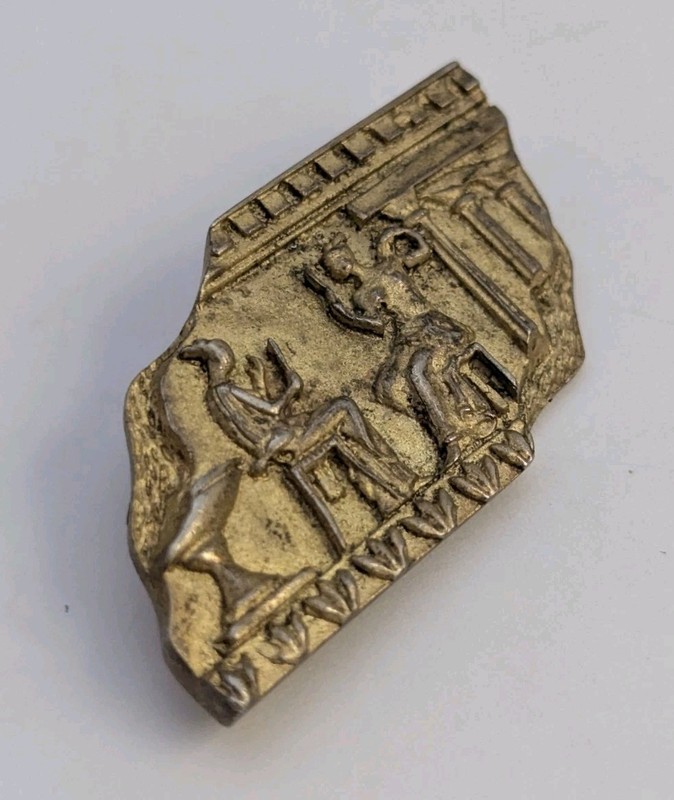Vtg 800 Silver Gold Vermeil Ancient Roman Greek Frieze Brooch gallery