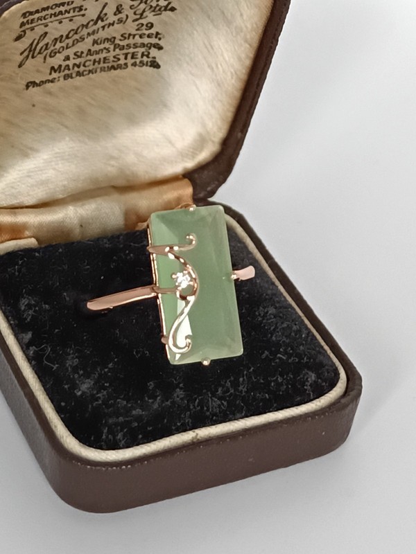 Vintage 1990-s 14 Ct Rolled Gold Peridot Ring Size UK R US 8 1/2 - Hallmarked! gallery