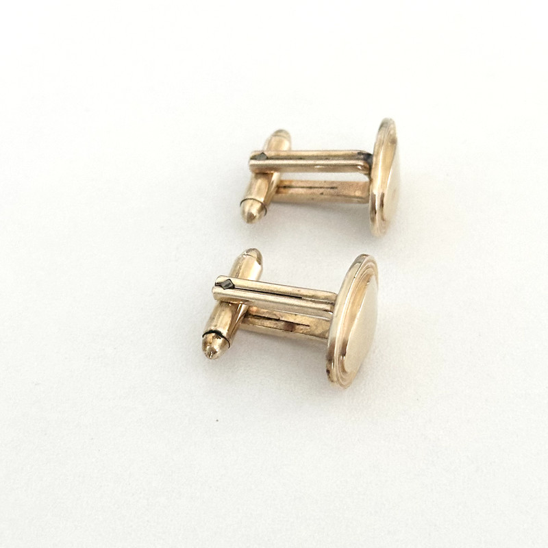 Vintage Hadley USA 12K Yellow Gold Filled Oval Bullet Back Cufflinks gallery