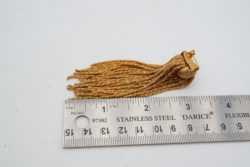 Vintage Brooch Pin Gold Tone Tassel gallery