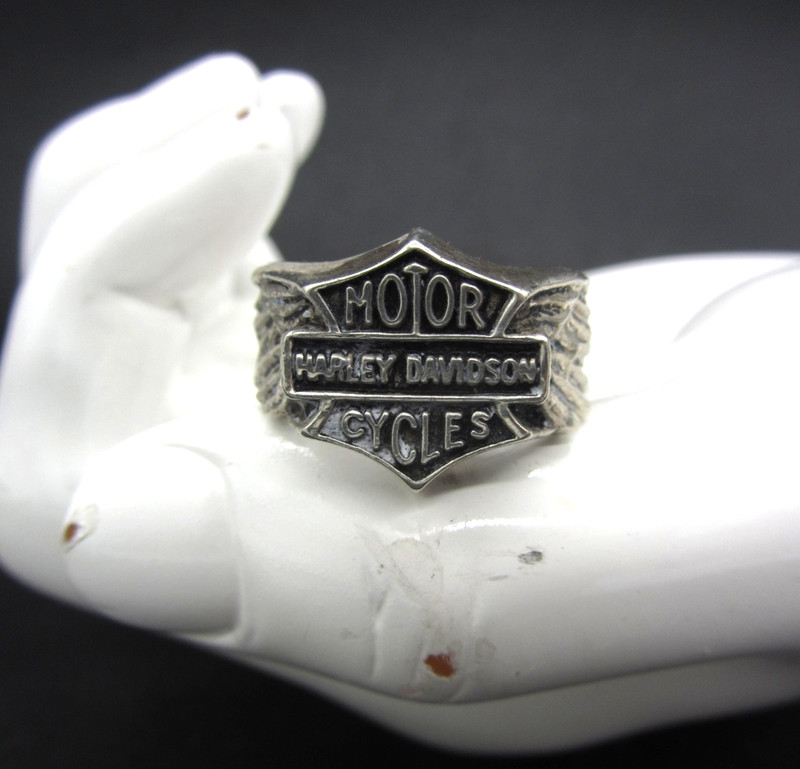 Vintage Harley Davidson Motor Cycles 925 Sterling Silver Men’s Ring Sz 10 gallery