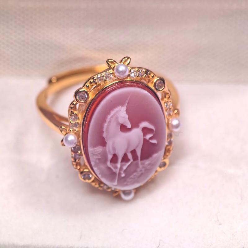 vintage Cameo ring Red agate sterling silver antique jewelry anniversary gift gallery