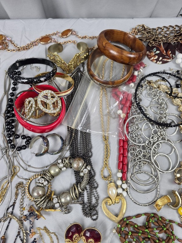 Vintage Costume Jewelry Lot Enamel Avon + Estate Sale - 6+ Pound Box gallery