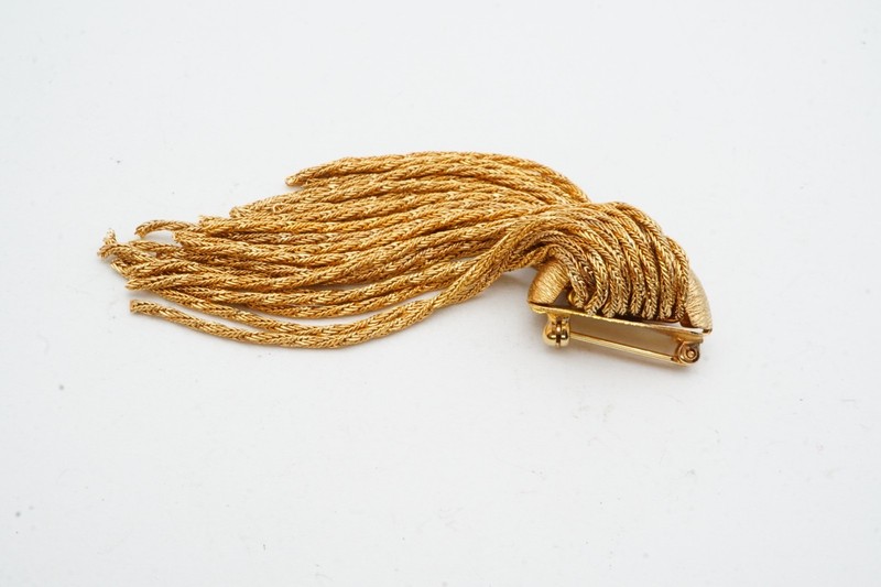 Vintage Brooch Pin Gold Tone Tassel gallery